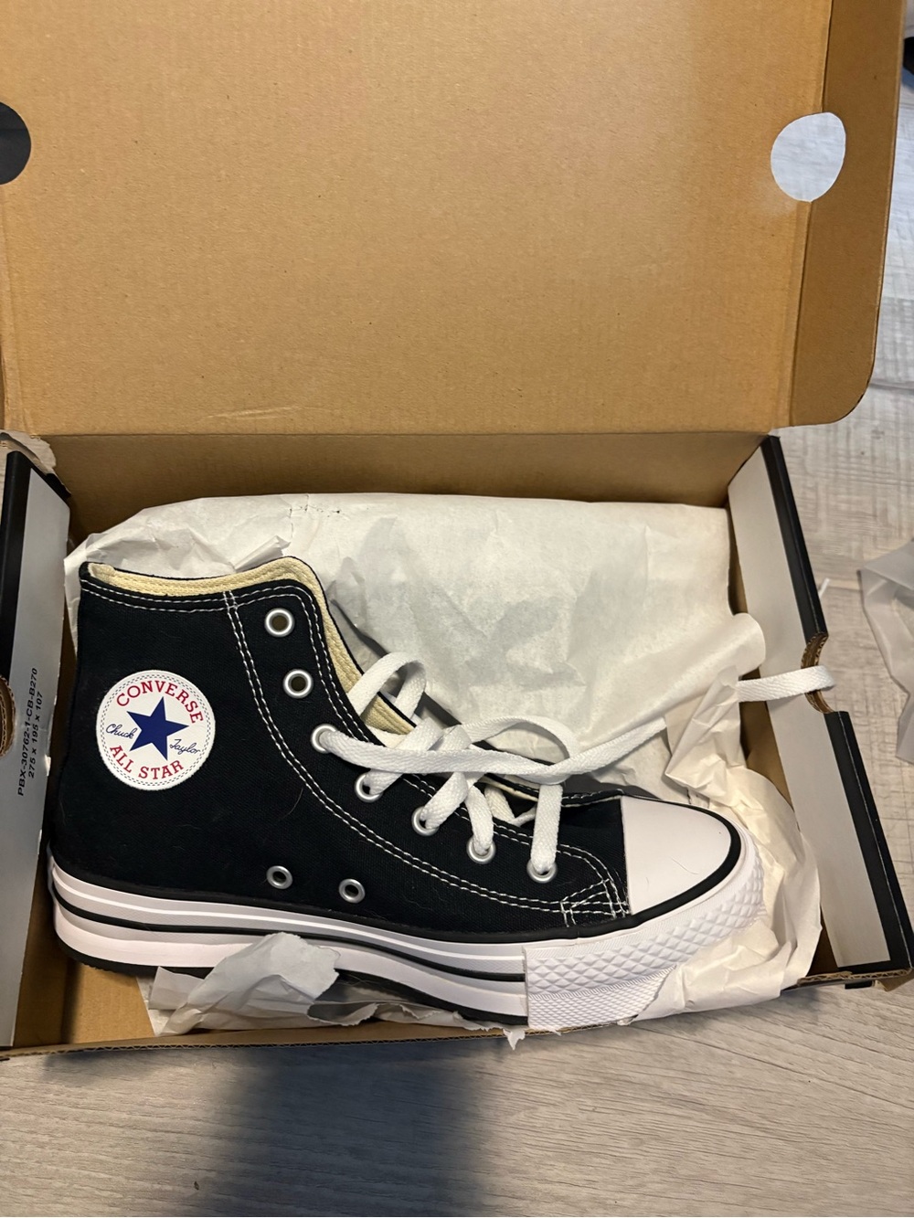 Converse Kids Black High Top Sneakers with White Accents